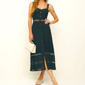 Reformation Wynton lace black dress NWT